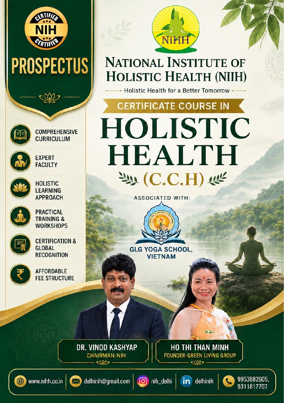 Certificate Course in Holistic Health prospectus cover
