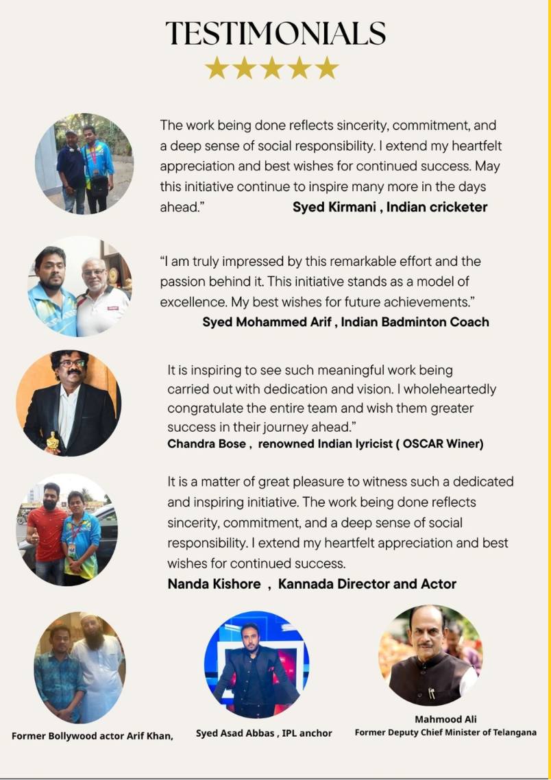Testimonials from personalities